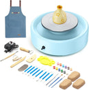 Alldeer Mini Pottery Wheel Machine - 6" Upgraded Clay Wheel for Beginners & Kids, 75W Motor, Adjustable Speed, Low Noise Ceramic Making Kit with 18PCS Sculpting Tools, Ideal for Home DIY by TinyTreasures Baby Boutique