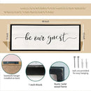 comurdyo Be Our Guest Wall Decor Sign 40”X15” Large Master Bedroom Above Bed Wall Decor Wood Framed Guest Room Sign Simple Rustic Farmhouse Over Bed Bedside Wall Art (Black) by CozyNest Decor