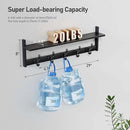 Tatub 29" Rustic Coat Rack Wall Mount with Shelf, Entryway Wall Hooks with Shelf, Coat Hangers for Bathroom, Living Room, Bedroom, Black