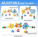 Adjustable Baby Stroller Arch Toy, Car Seat Toys for Infants 6-12 Months Hanging Toy Bar Attachment with Teether & Sound, Crib Comfort Gift for Birthday, Baby Shower by TinyTreasures Baby Boutique