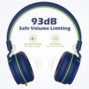 AILIHEN Kids Headphones, I35 On-Ear Headphones for School, Safe Volume 93dB, HD Mic Stereo Headphone for Kid Girls Boys, Foldable 3.5mm Wired for Chromebook, Laptop, Computer, Tablet (Blue Green) by TinyTreasures Baby Boutique