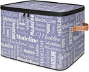 Custom Storage Basket with Name, Personalized Storage Bins with Zipper Lid, Foldable Fabric Storage Box Large capacity with Handle Haze Purple by TinyTreasures Baby Boutique