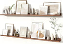 Fun Memories Picture Ledge Shelves Set of 2, 55 Inch Rustic Wall Mounted Floating Shelves with Lip for Home Storage and Décor in Bathroom, Kitchen, Nursery, Bedroom, Living Room, Walnut by CozyNest Decor