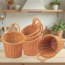 6 Pack 3 Size Woven Hanging Fruit Basket, Wall Hanging Wicker Baskets, Wall fruit Wicker Basket for Kitchen, Planter, Vegetable & Fruit, Boho Home Decor by CozyNest Decor