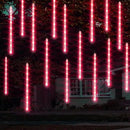 Dazzle Bright 288 LED Christmas Light, 11.8 Inch Meteor Shower Rain Lights with 8 Tubes，Waterproof Plug in Falling Rain Lights Christmas Decorations for Xmas Bushes Tree Yard Party (RED) by GreenHaven Gardens