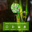 Bee Solar Hot Air Balloon Lantern Outdoor Waterproof, Green Mosaic Glass Hanging Solar Lantern Lights, Outdoor Hanging Lights for Patio Yard Garden Gift for Mom Grandma Women by GreenHaven Gardens