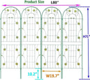 4 Pack Metal Garden Trellis 71" H Garden Fence Rustproof Trellis for Climbing Plants Support Roses Flower Outdoor Lawn, Blue Green by GreenHaven Gardens