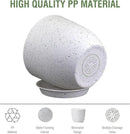 Plant Pots 12 inch, Plastic Planters with Drainage Holes and Saucers, Large Flower Pots for Indoor Outdoor Plants, Modern Decorative Pots for Garden House Plants, Speckled White by GreenHaven Gardens
