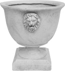Christopher Knight Home Jorine Light Concrete Planter, Patio Planter, Large Garden Pot, Mid-Centry Gadern Urn, Lionhead Accent Plant Pot, Flower Urn with Drainage Hole for Backyard Home, Antique White by CozyNest Decor