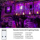 Purple and Orange Halloween Lights, 800LED 330FT String Lights 8 Modes Timer Plug in Waterproof Indoor Outdoor Christmas for Garden Party Decoration, JT-EL/FC300V0200 by GreenHaven Gardens