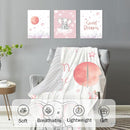 Personalized Nursery Crib Bedding Set: Custom Name 5 Piece Baby Crib Sets with Starry Sky Elephant Design - Toddler Double Layer Blanket Set, Comfortable Crib Bed Sheets for Baby Grils by TinyTreasures Baby Boutique