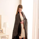CozeCube Check Knit Throw Blanket, Dark Brown Checkered Throw for Couch, Decorative Christmas Soft Cozy Warm Knitted Blanket for Bed Sofa Living Room, 60"X80" by CozyNest Decor
