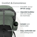 UPPAbaby Ridge Jogging Stroller/Durable Performance Jogger with Never-Flat Tires/Built for Walking, Running, Hiking/Water Bottle Holder & Basket Cover Included/Gwen (Green Mélange/Carbon Frame) by TinyTreasures Baby Boutique