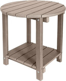 Adirondack Round Outdoor Side Table 2-Tier Storage Patio Side Table, HDPE End Tables for Backyard Pool Porch Garden Lawn (Teak) by GreenHaven Gardens