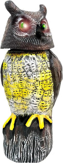 GIFTEXPRESS Owl Scarecrow Decoy - 17" Tall Solar Powered Rotating Head, Sound & LED Lights Pest Deterrent - Motion Sensing Bird & Rodent Repellent Statue - Outdoor Fake Scare Crow for Yard & Gardens by GreenHaven Gardens
