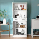 White Kitchen Pantry, 71" Tall Storage Cabinet with Doors and Drawer for Kitchen, Hallway, Office by CozyNest Decor