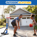 Toddler Basketball Hoop, Adjustable Height 2.3-4.5ft Baby Basketball Goal Set with 4 Balls & Pump, Backyard Poolside Basketball Toy for Boys & Girls Birthday Gift, Blue by TinyTreasures Baby Boutique
