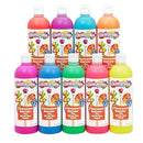 Colorations BioColor Paint, Fluorescent, 16 oz, Set of 9, Washable, Non-Toxic, Kids Paint, School Art Supplies by TinyTreasures Baby Boutique