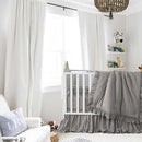 Brandream Baby Crib Bedding Set for Girls Boys Gender Neutral Boho Bohemian Farmhouse Chic Ruffle 6-Piece Nursery Bedding Set - 100% Washed Cotton Gray Grey by TinyTreasures Baby Boutique