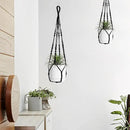 Macrame Plant Hanger Indoor Hanging with Wood Beads Macrame Planters No Tassel for Indoor Outdoor Boho Home Decor 35 Inch (Black,1pc) by GreenHaven Gardens