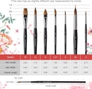 Watercolor Brush Set, Fuumuui 7pcs Professional Sable Paint Brushes with Extended Needle, Round Point, Flat, Dagger, Cat's Tongue for Watercolor, Acrylic, Gouache – Detail & Wash Painting by TinyTreasures Baby Boutique