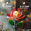 Solar Lights Outdoor Wind Spinners, Metal Lotus Flower Garden Decor with Waterproof LED Crackle Glass Globe for Patio Lawn Yard Outdoor Decor by GreenHaven Gardens