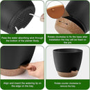 Plant Pots 10/9/8/7.5/7 Inch Self Watering Pots, Set of 5 Plastic Planters with Drainage Holes and Saucers,Plastic Flower Pots,Nursery Planting Pot for Indoor Out Door Plants(Black Brown) by GreenHaven Gardens