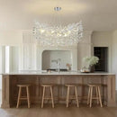 Modern Crystal Silver Chandelier, 36" Large Rectangular Oval Tree Branch Crystal Chandeliers for Dining Room,16-Light Flush Mount K9 Crystal Chandeliers, for Kitchen Island,Dining Room by CozyNest Decor