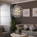 Modern Dandelion Chandelier, Sputnik Crystal Beaded Ceiling Lamp with Gold Finish, Round Sunflower Pendant Light Fixtures for Dining Room Bedroom Foyer Farmhouse (Gold 12Lights)