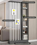 Wall Room Divider, Storage Cabinet Storage Display with Shelves, Modern Freestanding Wood Room Divider Screen, Wall Privacy Screens for Home Decorative (Grey+White,31.5" L x 9.5" W x 79.5" H) by CozyNest Decor