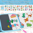 Erasable Doodle Set for Kids - Reusable Magic Drawing Book with 12 Watercolor Pens 14 Page Drawing, Road Trip Car Game Writing Painting Set for Boys and Girls (Blue Zoo) by TinyTreasures Baby Boutique