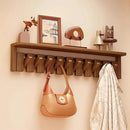 Wall Mounted Piano Key Hanger | Flip Style Hook | Entrance Wall Art Hook, Made of Oak Wood (3 Times Painted, 4 Times Polished) (Tray Walnut, 10Hooks) by CozyNest Decor