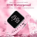 Kids Watches for Girls Boys Digital Sport Watch with Step Counter Pedometer Vibration Alarm Clock, No App Waterproof Fitness Tracker Kids Watch Boys Girls Teens Students Ages 5-16 by TinyTreasures Baby Boutique