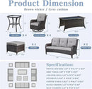 Wicker Patio Furniture Sets - 13 Piece Outdoor Rattan Furniture Conversation Sets with 4 Swivel Rocker Chairs, 2 Rattan Sofas, Wicker Ottomans and Coffee Table, Brown/Grey by GreenHaven Gardens