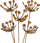 Metal Flower Arrangement 3 or 5-Piece Set, Rusty Finish, Made in USA (Set of 5) by GreenHaven Gardens