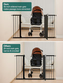 BABELIO 36-57" Extra Wide Baby/Dog Gate, Auto Close for The House, Stairs and Doorways, Pressure Mounted for Pet with Large Walk Thru Door, No Need Tools and Drilling, Black by TinyTreasures Baby Boutique