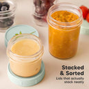 KeaBabies 4pk 8oz & 4pk 4oz Glass Baby Food Containers with Lids - Leak-Proof, Microwavable Small Glass Jars, Baby Purees & Toddler Snack Storage Containers, BPA-Free, Dishwasher & Freezer Safe(Sage) by TinyTreasures Baby Boutique