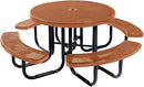 Heavy-Duty Portable Outdoor Picnic Table with Umbrella Hole, Punched Steel Commercial-Grade Patio Dining Furniture Made in America (46" Round Top, Textured Copper) by GreenHaven Gardens
