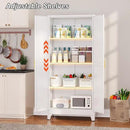 Metal Pantry Cabinet with 2 Doors and Adjustable Shelves - 61" Kitchen Storage Cabinet with Gold Handles - Versatile Storage for Kitchen, Bathroom, Dining Room, Utility Room - White by CozyNest Decor