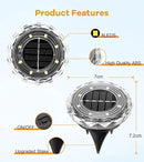 Solar Ground Lights,10 Pack Solar Powered Pathway Lights Outdoor,15Hrs Lasting,IP65 Waterproof,8 LED Solar Disk Light for Patio Driveway Walkway Garden Lawn Path Landscape by GreenHaven Gardens