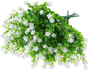 Artificial Plants Flowers Grass Shrubs 8 Pack No Fade Faux Plastic Flowers Outdoor for Vases Farmhouse Garden Porch Patio Office Indoor Wedding Decoration Greenery Fake Plants (2