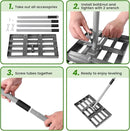 Lawn Leveling Rake, Lawn Leveler with Stainless Steel Long Handle, Heavy Duty Yard Level Tool for Leveling Soil, Sand Or Dirt Surfaces, Gardening Gloves Gift Included (17x10in) by GreenHaven Gardens
