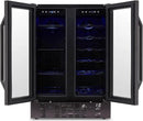 NewAir 24" Dual Zone Wine and Beverage Refrigerator, 18 Bottle & 58 Can, French Door Built-In Fridge with Lock, Black Stainless Steel Cooler, Digital Thermostat, Adjustable Shelves by CozyNest Decor