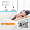 Wall Clock Atomic with Indoor Outdoor Temperature Battery Powered, Easy Reading with 10.5 Inch Large LCD Display, 330FT Range Table Wall Clock with DST, 12/24 Hour for Living Room Kitchen (White) by CozyNest Decor