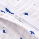 Toddler Sleep Sack for 2-4T Baby, Organic Cotton Wearable Blanket for Boys and Girls 0.5 TOG 2-Way Zipper Soft 4 Layers X-Large Star Moon by TinyTreasures Baby Boutique