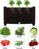MAYOLIAH Raised Garden Bed with Drainage Elevated Planter Box Plastic Raised Beds for Gardening Vegetables Herb Flowers, Perfect for Indoor Outdoor Planting, 6 Boxes Brown by GreenHaven Gardens