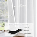 MIULEE 100% Blackout Curtains 102 Inch Long 2 Panels Set for Bedroom, Thick Faux Linen Black Out Curtain Room Darkening Back Tab Pleat Window Textured Drapes with Hooks for Living Room, Bright White by CozyNest Decor