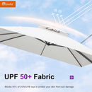 PURPLE LEAF Cantilever Umbrella 10FT Heavy Duty Outdoor Large Double Top Offset Hanging 360° Rotation Square Umbrella for Garden Patio Deck Pool Backyard Canvas Natural by GreenHaven Gardens
