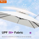 PURPLE LEAF Cantilever Umbrella 9' X 12' Outdoor Patio Rectangular Double Top Large Heavy Duty 360° Rotation Offset Umbrella for Outside Deck Backyard Garden Pool Canvas Natural by GreenHaven Gardens