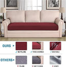 H.VERSAILTEX Super Stretch Individual Seat Cushion Covers Sofa Covers Couch Cushion Covers Slipcover Sets Thick Jacquard Textured Twill Fabric (1 Piece Sofa Cushion Cover, Burgundy Red) by CozyNest Decor